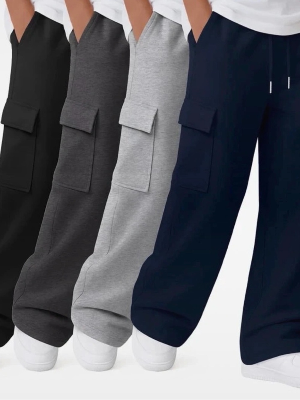 Brand New With Tags! Boys Baggy Cargo Wide Leg Sweatpants Set of 4, size M